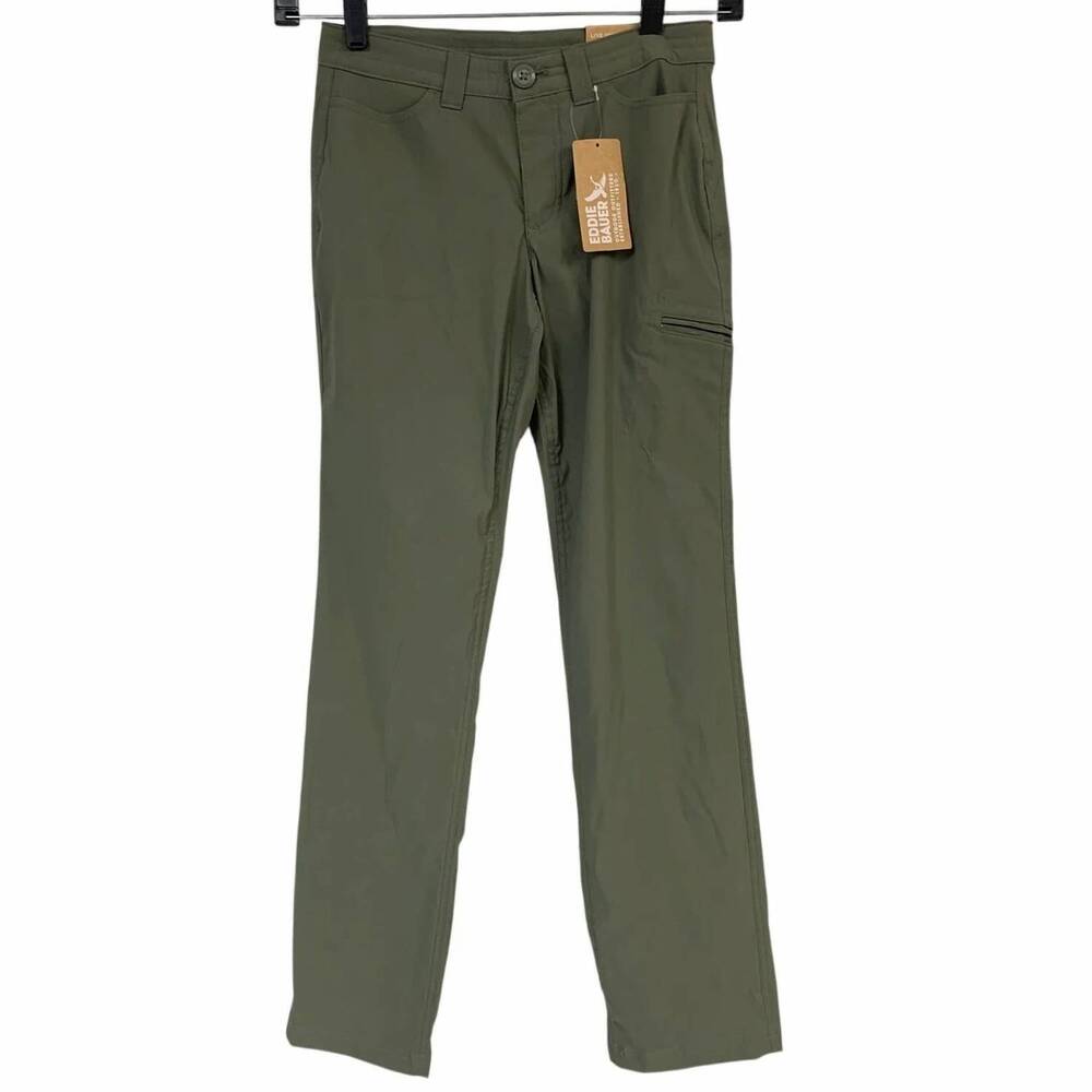 NEW EDDIE BAUER women's rainier outdoor hiking pants in sprig green